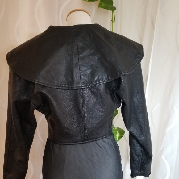 Vintage 1980s moto jacket, Back leather jacket, designer size Medium - Picture 11 of 15